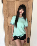 [Unisex] Robon Color Matching Roll-up Short Sleeve T-shirt