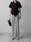 Pastel one-tuck wide slacks