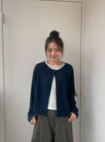 [BAONHAUS] Pelky Layered Rib Cardigan