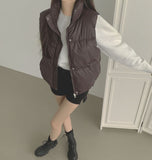 High-Neck Matte Padding Vest