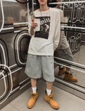 Drag rivet sweat half pants