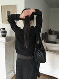 Vet Pocket Color Matching Two-Way Knit Long Sleeve Zip-Up
