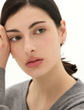 Champagne Full Moon Silver (W) Volume Earrings