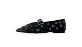 EYELET STRAP FLAT SHOES