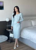Anibelle Heartneck Tweed Peplum Jacket