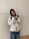 Femme Star Printing Hood Zip-Up