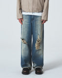 FRICO DAMAGE WIDE DENIM PANTS