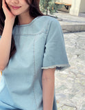 Showlet A-line denim mini one piece