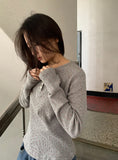 Shuji Flower Waffle Henley Neck Long Sleeve Tee