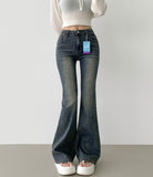 Cooling Low Rise Back Pocket Span Bootcut Denim Pants