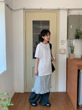 Kdelon Stripe Frill Midi Skirt