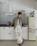 Wrap Snap Hidden Button Wide Slacks