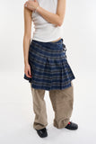 Tartan check frill wrap skirt