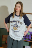 Marine Wave Raglan Short Sleeve Tee