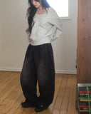 Olber loose fit string off shoulder knit