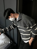 Overfit half zip-up knit