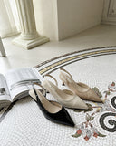 Anussel Glossy Slingback Shoes