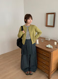 [BAONHAUS] Dendoru Ribbon Dot Raw Denim Pleats Wrap Skirt