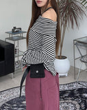 Eldon Shoulder Button Stripe T-Shirt