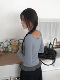 Baol Halter Frill Sleeveless Long Sleeve T-Shirt Set