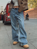Trackline wide denim pants