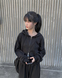 Nat Two-Way Cropped Hood Zip-Up