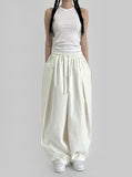 Maxi wide washed pants