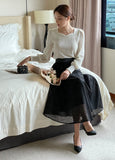 Leburne Punching Lace Banding Skirt