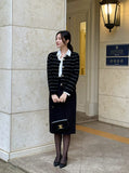 Erina Stripe Knit Jacket Cardigan