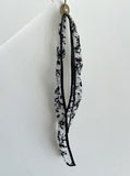 Channing See-Through Flower Embroidery Black Vintage Scarf