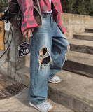 Bohemian Damage Wide Denim Pants