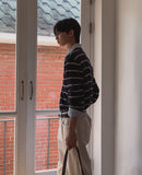 Kesio Multi-Stripe Henley Neck Knit