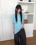 Harom Color Matching Roll-up Short Sleeve T-shirt