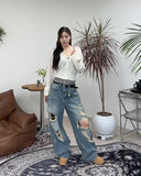 Dekai Curved Destroyed Jeans