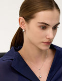 Champagne Moon Dew Drop Silver Volume Earrings