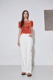milky tassel cotton pants