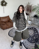 Runed Stripe Linen T-shirt