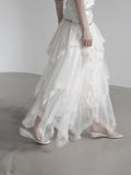 Cherian Chiffon Unbalance Tiered Skirt