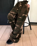 Zerb Camo Banding Pocket Wide-Fit Training Long Pants