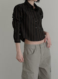 Hettie Striped Crop Shirt