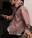 Hooded check shirt