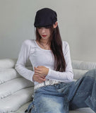[U-BASIC] Sina Slimming Basic Square Long Sleeve
