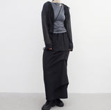 Seleun String Shirring Long Skirt
