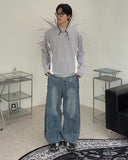 Denif Button Balloon Denim Pants