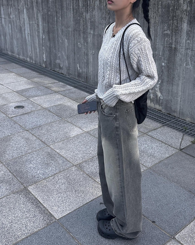 NO/FAITH Washed Wide-leg Denimデニムパンツ NO/FAITH Washed Wide-leg Denimデニムパンツ