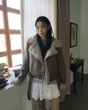 Syonti Overfit Belt Fleece Suede Mustang