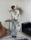 Feline washed cargo denim pants