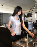 Delre Sheer Wrinkle Blouse