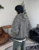 Lian Stripe Crop Hood Zip-Up