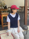 Enges Lace Summer Punching Knit Vest